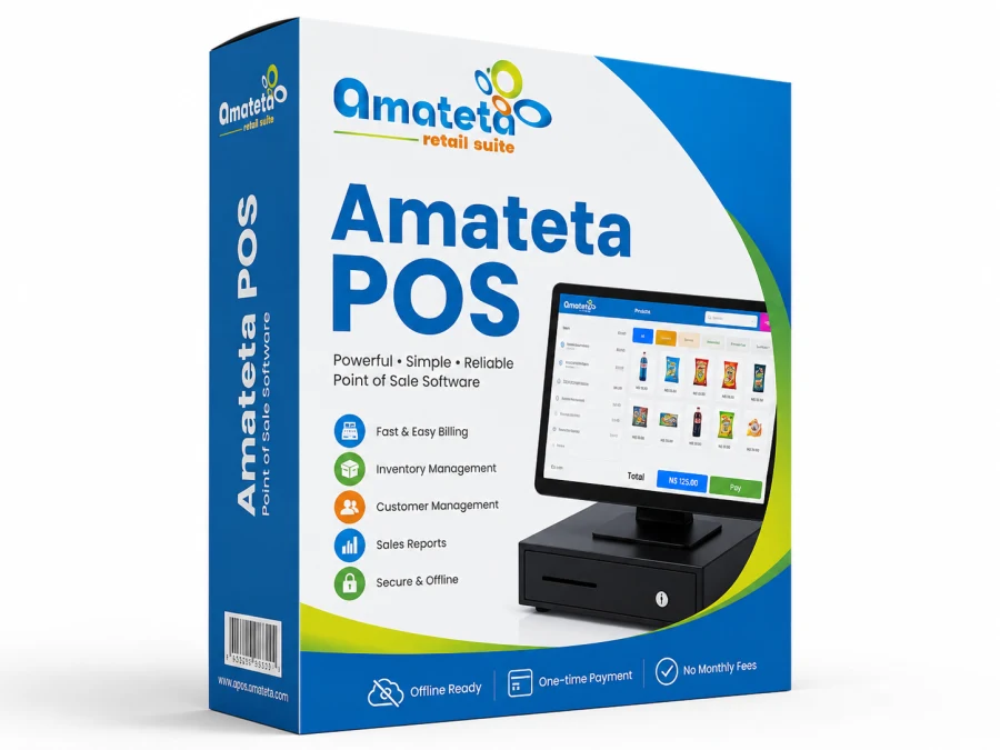 Amateta POS software for Windows — boxed desktop till licence