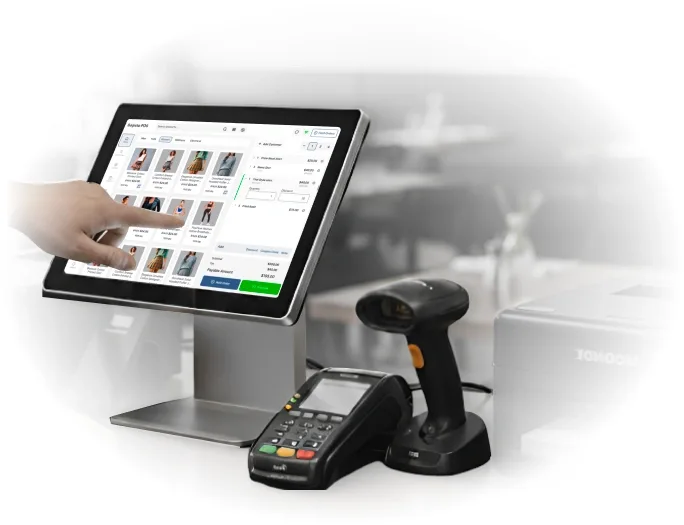 The Amateta point of sale screen, showing a sale being rung up